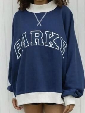 Marion Parke Women's Navy and Blue Sweatshirt Size S